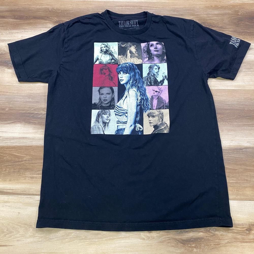 Taylor Swift The Eras Tour T-Shirt Mens L Swiftie Graphic Cotton Black Concert